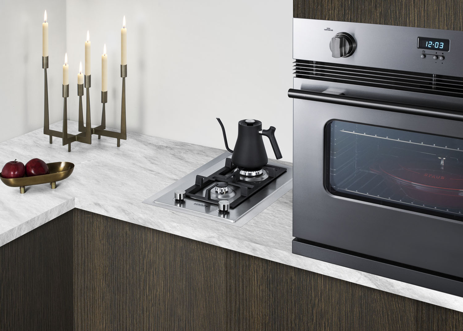 2-burner gas cooktop made in Italy with sealed burners, multiple heating outputs, 304 grade stainless steel surface, and stainless steel trim kit to cover 15